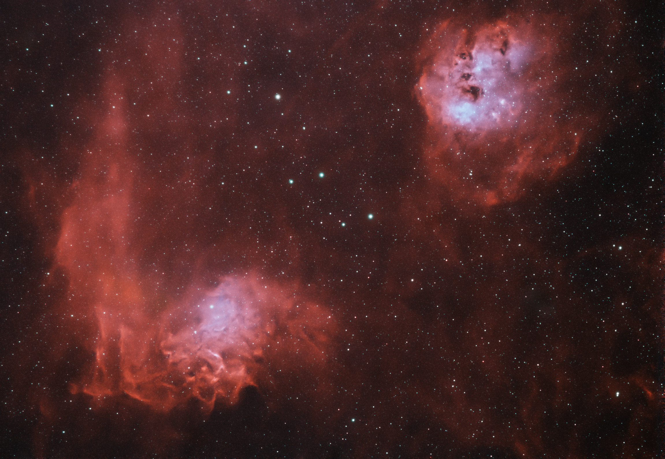 Flaming Star and Tadpole Nebulae / IC 405, IC 410